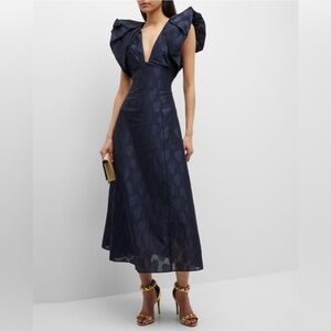 Acler Morin Puffed Sleeve A-Line Dress